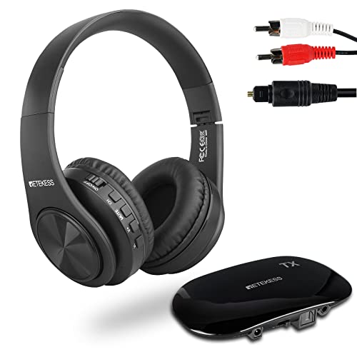Retekess TA005 Wireless Headphones for TV Watching, TV Headphones Stereo with Transmitter, Support A/B Channel, AUX, RCA and Optical Input, Ideal for Seniors Retekess TA005 Wireless Headphones for TV Watching, TV Headphones Stereo with Transmitter, Support A/B Channel, AUX, RCA and Optical Input, Ideal for Seniors
