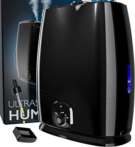 50-Hour Ultrasonic Cool Mist Humidifiers for Bedroom (6L) - Quiet, Filterless Humidifiers for Large Room w/ Essential Oils Tray - Small Air Vaporizer for Baby, Kids & Nursery - Everlasting Comfort 50-Hour Ultrasonic Cool Mist Humidifiers for Bedroom (6L) - Quiet, Filterless Humidifiers for Large Room w/ Essential Oils Tray - Small Air Vaporizer for Baby, Kids & Nursery - Everlasting Comfort