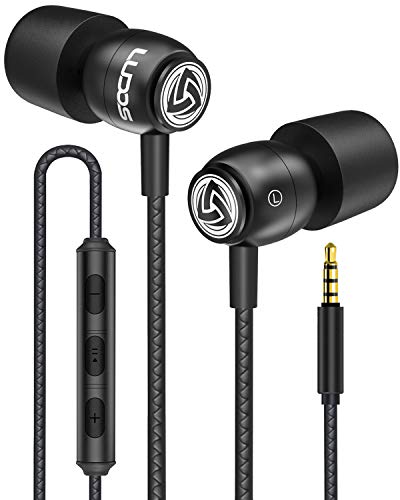 LUDOS Clamor Wired Earbuds in Ear, Noise Isolating Headphones with Microphone, Earphones with Mic and Volume Control, Memory Foam, Bass Ear Buds Compatible with iPhone, Apple, iPad, Computer - Black LUDOS Clamor Wired Earbuds in Ear, Noise Isolating Headphones with Microphone, Earphones with Mic and Volume Control, Memory Foam, Bass Ear Buds Compatible with iPhone, Apple, iPad, Computer - Black