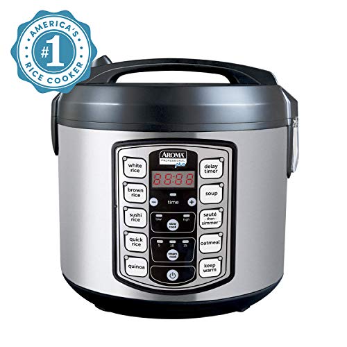 Aroma Housewares ARC-5000SB Digital Rice, Food Steamer, Slow, Grain Cooker, Stainless Exterior/Nonstick Pot, 10-cup uncooked/20-cup cooked/4QT, Silver, Black Aroma Housewares ARC-5000SB Digital Rice, Food Steamer, Slow, Grain Cooker, Stainless Exterior/Nonstick Pot, 10-cup uncooked/20-cup cooked/4QT, Silver, Black