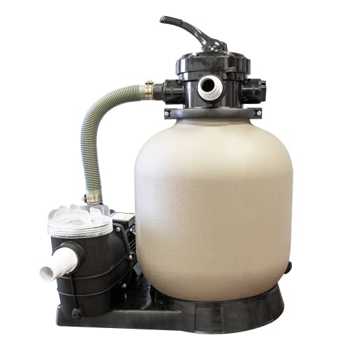 HYDROTOOLS BY SWIMLINE 14 Inch Sand Filter Combo Set With Stand & Multi Port Valve |0.43 THP DOE Complaint Pump 2400 GPH | Up to 10500 Gallons | 60 Pound Sand Capacity HYDROTOOLS BY SWIMLINE 14 Inch Sand Filter Combo Set With Stand & Multi Port Valve |0.43 THP DOE Complaint Pump 2400 GPH | Up to 10500 Gallons | 60 Pound Sand Capacity