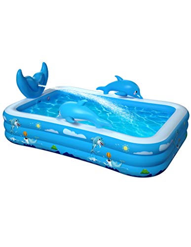 Inflatable Pool for Kids Family Oxsaml 98" x 71" x 22 " Kiddie Pool with Splash, Swimming Pools Above Ground, Backyard, Garden, Summer Water Party Inflatable Pool for Kids Family Oxsaml 98" x 71" x 22 " Kiddie Pool with Splash, Swimming Pools Above Ground, Backyard, Garden, Summer Water Party