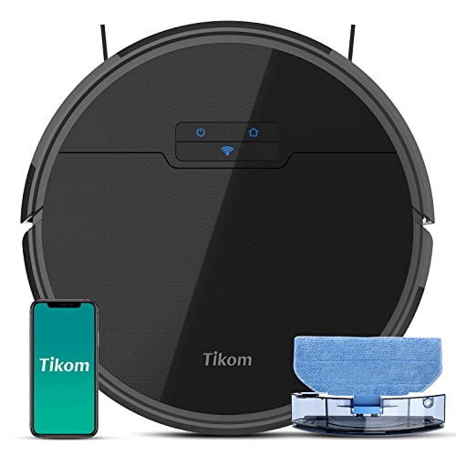 Robot Vacuum and Mop, Tikom G8000 Robot Vacuum Cleaner, 2700Pa Strong Suction, Self-Charging, Good for Pet Hair, Hard Floors, Black Robot Vacuum and Mop, Tikom G8000 Robot Vacuum Cleaner, 2700Pa Strong Suction, Self-Charging, Good for Pet Hair, Hard Floors, Black