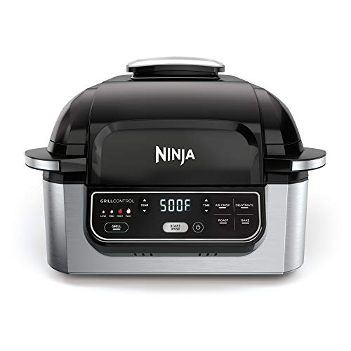 Ninja AG301 Foodi 5-in-1 Indoor Grill with Air Fry, Roast, Bake & Dehydrate, Black/Silver Ninja AG301 Foodi 5-in-1 Indoor Grill with Air Fry, Roast, Bake & Dehydrate, Black/Silver