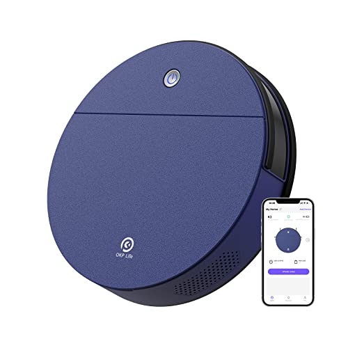 OKP K3 Robot Vacuum Cleaner,Robotic Vacuum Cleaner with Self-Charging and 2000 Pa Strong Suction, Voice Control for Hardfloor and Carpet,Blue OKP K3 Robot Vacuum Cleaner,Robotic Vacuum Cleaner with Self-Charging and 2000 Pa Strong Suction, Voice Control for Hardfloor and Carpet,Blue