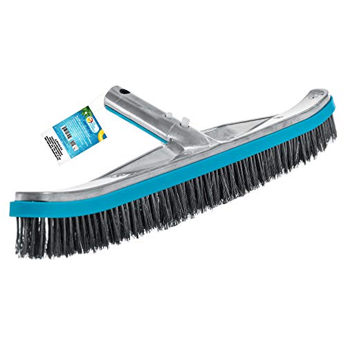U.S. Pool Supply Professional 18" Stainless Steel Pool Brush with Heavy Duty Aluminum Handle, EZ Clips - Durable Wire Bristles, Scrub Remove Rust Stains on Concrete, Sweep Wall Floor Step Debris U.S. Pool Supply Professional 18" Stainless Steel Pool Brush with Heavy Duty Aluminum Handle, EZ Clips - Durable Wire Bristles, Scrub Remove Rust Stains on Concrete, Sweep Wall Floor Step Debris