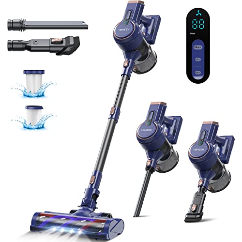 Cordless Vacuum Cleaner, Voweek 6 in 1 Stick Vacuum Cleaner with 3 Power Modes, LED Display, Up to 45 Mins Runtime, Detachable Battery, Lightweight Vacuum Cleaner for Hard Floor Carpet Pet Hair Car Cordless Vacuum Cleaner, Voweek 6 in 1 Stick Vacuum Cleaner with 3 Power Modes, LED Display, Up to 45 Mins Runtime, Detachable Battery, Lightweight Vacuum Cleaner for Hard Floor Carpet Pet Hair Car