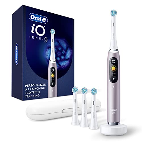 Oral-B iO Series 9 Electric Toothbrush with 3 Replacement Brush Heads, Rose Quartz Oral-B iO Series 9 Electric Toothbrush with 3 Replacement Brush Heads, Rose Quartz
