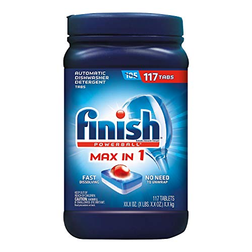 Finish Powerball MAX-In-1 Automatic Dishwasher Detergent, 117 ct. Net Wt 74.1 Oz,, () Finish Powerball MAX-In-1 Automatic Dishwasher Detergent, 117 ct. Net Wt 74.1 Oz,, ()