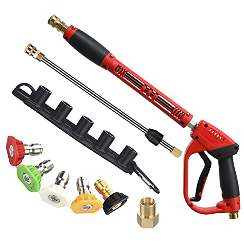 Tool Daily Deluxe Pressure Washer Gun, with Replacement Wand Extension, 5 Nozzle Tips, M22 Fitting, 40 Inch, 5000 PSI Tool Daily Deluxe Pressure Washer Gun, with Replacement Wand Extension, 5 Nozzle Tips, M22 Fitting, 40 Inch, 5000 PSI