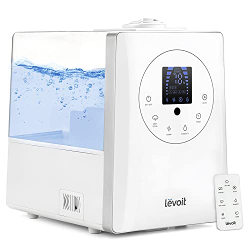 LEVOIT Humidifiers for Bedroom Large Room Home, 6L Warm and Cool Mist Air Vaporizer for Plants Indoor and Whole House with Built-in Humidity Sensor, Essential Oil Diffuser, Whisper Quiet, Timer, White LEVOIT Humidifiers for Bedroom Large Room Home, 6L Warm and Cool Mist Air Vaporizer for Plants Indoor and Whole House with Built-in Humidity Sensor, Essential Oil Diffuser, Whisper Quiet, Timer, White