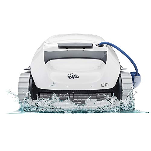 Dolphin E10 Robotic Pool [Vacuum] Cleaner - Ideal for Above Ground Swimming Pools up to 30 Feet - Powerful Suction to Pick up Small Debris - Easy to Clean Top Load Filter Basket