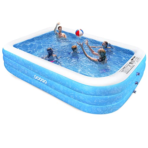 Googo Inflatable Pool 118"x72"x20", Family Full-Size Swimming Pool for Kids, Toddlers, Adults, Inflatable Blow Up Kiddie Pool for Ages 3+, Outdoor, Garden, Backyard, Summer Water Party Googo Inflatable Pool 118"x72"x20", Family Full-Size Swimming Pool for Kids, Toddlers, Adults, Inflatable Blow Up Kiddie Pool for Ages 3+, Outdoor, Garden, Backyard, Summer Water Party