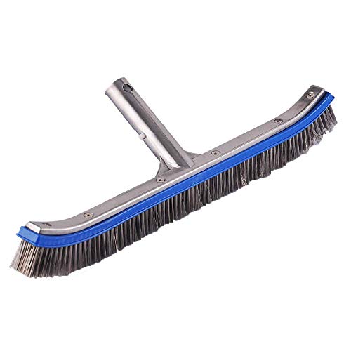 18 Inch Swimming Wire Pool Brush Head of Stainless Steel Brushes for Cleaning Pool Walls,Concrete and Gunite Pools.Stubborn Stains,with Ez Clip (Excluding Pole) 18 Inch Swimming Wire Pool Brush Head of Stainless Steel Brushes for Cleaning Pool Walls,Concrete and Gunite Pools.Stubborn Stains,with Ez Clip (Excluding Pole)