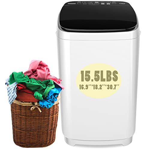 Portable Washing Machine Nictemaw 15.5Lbs Capacity Portable Washer 1.7 Cu.ft Full-Automatic Compact Laundry Washer with Drain Pump, 10 Programs/8 Water Levels/LED Display/Faucet Adapter Ideal for Home, Apartments, Sink