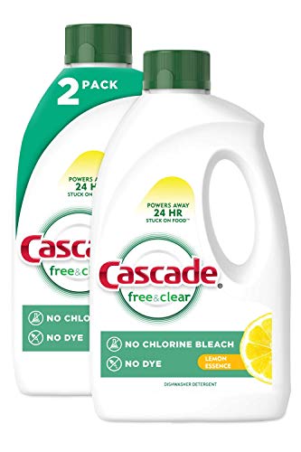Cascade Free & Clear Gel Dishwasher Detergent Liquid Gel, Lemon Essence, 2 Count (60 fl oz ea) Cascade Free & Clear Gel Dishwasher Detergent Liquid Gel, Lemon Essence, 2 Count (60 fl oz ea)