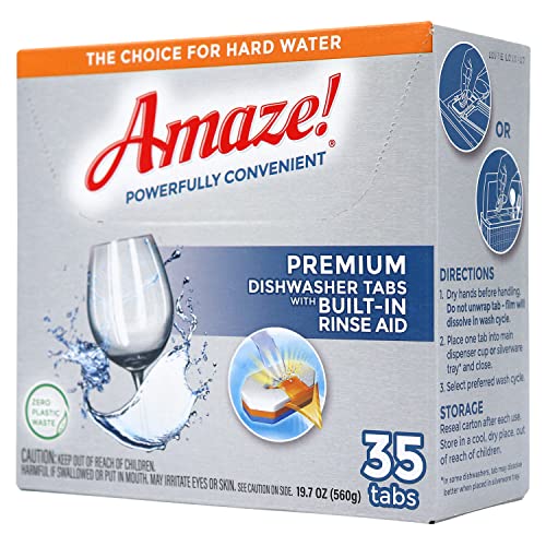 Amaze! Premium All-in-One Dishwasher Tablets - Powerful Hard Water Performance (1 Pack of 35 Tablets) Amaze! Premium All-in-One Dishwasher Tablets - Powerful Hard Water Performance (1 Pack of 35 Tablets)