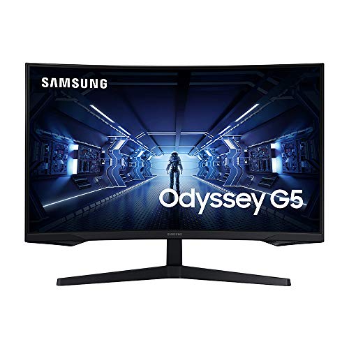 SAMSUNG 32” Odyssey G5 Gaming Monitor, WQHD (2560x1440), 144Hz, Curved, 1ms, HDMI, Display Port, AMD FreeSync Premium, HDR10, LC32G55TQWNXZA, Black SAMSUNG 32” Odyssey G5 Gaming Monitor, WQHD (2560x1440), 144Hz, Curved, 1ms, HDMI, Display Port, AMD FreeSync Premium, HDR10, LC32G55TQWNXZA, Black