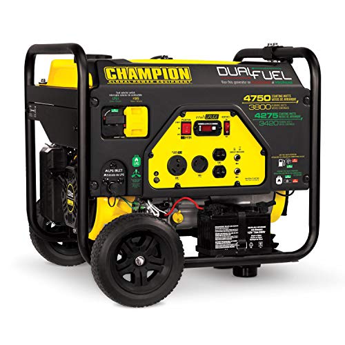 Champion Power Equipment 76533 4750/3800-Watt Dual Fuel RV Ready Portable Generator with Electric Start Champion Power Equipment 76533 4750/3800-Watt Dual Fuel RV Ready Portable Generator with Electric Start