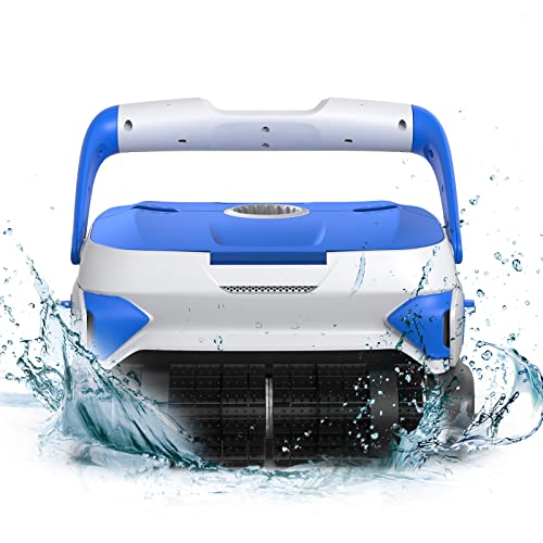 [Upgraded] Automatic Pool Cleaner, Powerful Robotic Pool Vacuum with Three Motors, Wall Climbing, Two Larger Filter Basket and 50FT Swivel Floated Cord, for Above/In-ground Swimming Pool Cleaning