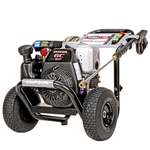 SIMPSON Cleaning MSH3125 MegaShot 3200 PSI Gas Pressure Washer, 2.5 GPM, Honda GC190 Engine, Includes Spray Gun and Extension Wand, 5 QC Nozzle Tips, 1/4-in. x 25-ft. MorFlex Hose, (49-State), Black SIMPSON Cleaning MSH3125 MegaShot 3200 PSI Gas Pressure Washer, 2.5 GPM, Honda GC190 Engine, Includes Spray Gun and Extension Wand, 5 QC Nozzle Tips, 1/4-in. x 25-ft. MorFlex Hose, (49-State), Black