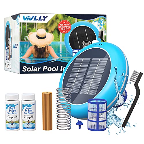 Vivlly Solar Pool Ionizer, Cleaner, and Purifier Restores Clear, Chlorine-Free Water, Long Lasting Anode for 35,000 Gallons, Natural Shock for Swimming Areas, Smart Replacement Vivlly Solar Pool Ionizer, Cleaner, and Purifier Restores Clear, Chlorine-Free Water, Long Lasting Anode for 35,000 Gallons, Natural Shock for Swimming Areas, Smart Replacement