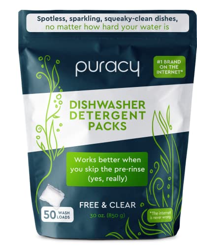 Puracy Dishwasher Pods, 50 Count, Natural Dishwasher Detergent, Free & Clear Enzyme-Powered Automatic Dishwasher Pod, Spot and Residue-Free Dish Tabs, 2-in-1 Dishwasher Soap and Rinse Aid Puracy Dishwasher Pods, 50 Count, Natural Dishwasher Detergent, Free & Clear Enzyme-Powered Automatic Dishwasher Pod, Spot and Residue-Free Dish Tabs, 2-in-1 Dishwasher Soap and Rinse Aid
