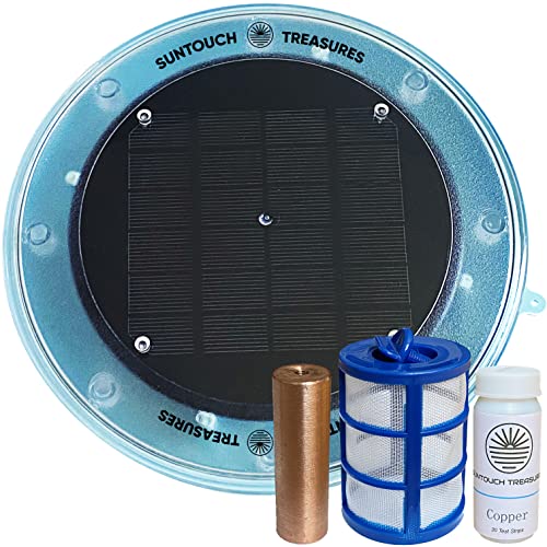 SUNTOUCH TREASURES Solar Pool Ionizer - Floating Water Cleaner and Purifier Keeps Water Clear, Kill Algae in Pool, 85% Less Chlorine, Compatible with Fresh and Salt Water Pools & Spas SUNTOUCH TREASURES Solar Pool Ionizer - Floating Water Cleaner and Purifier Keeps Water Clear, Kill Algae in Pool, 85% Less Chlorine, Compatible with Fresh and Salt Water Pools & Spas