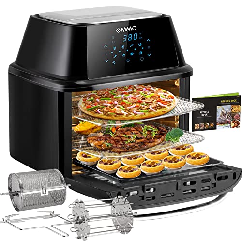 Air Fryer Oven 17-Quart, OMMO 1800W Countertop Air Fryer Toaster Oven Combo with Rotisserie & Dehydrator, Digital Controls, 8 Presets, Rich Accessories & Cookbook (40+ Recipes), ETL Certified Air Fryer Oven 17-Quart, OMMO 1800W Countertop Air Fryer Toaster Oven Combo with Rotisserie & Dehydrator, Digital Controls, 8 Presets, Rich Accessories & Cookbook (40+ Recipes), ETL Certified