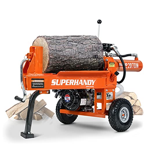 SuperHandy Log Splitter Portable 20 Ton Rapid Auto Return Ram System Bucher Gear Pump 7HP Engine Horizontal Full Beam Steel Wedge Firewood Splitting Forestry Harvesting SuperHandy Log Splitter Portable 20 Ton Rapid Auto Return Ram System Bucher Gear Pump 7HP Engine Horizontal Full Beam Steel Wedge Firewood Splitting Forestry Harvesting