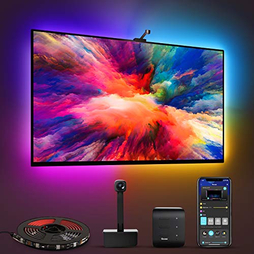 Govee Envisual TV LED Backlights with Camera, DreamView T1 RGBIC Wi-Fi TV Backlights for 55-65 inch TVs PC, Works with Alexa & Google Assistant, App Control, Music Sync TV Lights, Adapter, H6199 Govee Envisual TV LED Backlights with Camera, DreamView T1 RGBIC Wi-Fi TV Backlights for 55-65 inch TVs PC, Works with Alexa & Google Assistant, App Control, Music Sync TV Lights, Adapter, H6199