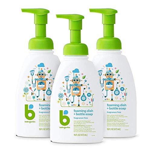 Babyganics Foaming Dish & Bottle Soap, Pump Bottle, Fragrance Free, 16oz, 3 Pack, Packaging May Vary Babyganics Foaming Dish & Bottle Soap, Pump Bottle, Fragrance Free, 16oz, 3 Pack, Packaging May Vary
