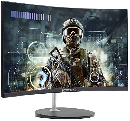 Sceptre Curved 24" 75Hz Professional LED Monitor 1080p 98% sRGB HDMI VGA Build-in Speakers, Machine Black 2021 Sceptre Curved 24" 75Hz Professional LED Monitor 1080p 98% sRGB HDMI VGA Build-in Speakers, Machine Black 2021