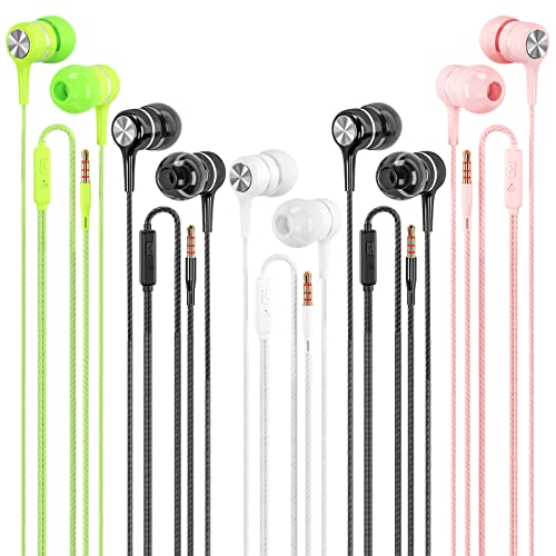 Wired Earbuds with Microphone 5 Pack, in-Ear Headphones with Heavy Bass, High Sound Quality Earphones Compatible with iPod, iPad, MP3, Android Phones, Fits All 3.5mm Jack Wired Earbuds with Microphone 5 Pack, in-Ear Headphones with Heavy Bass, High Sound Quality Earphones Compatible with iPod, iPad, MP3, Android Phones, Fits All 3.5mm Jack
