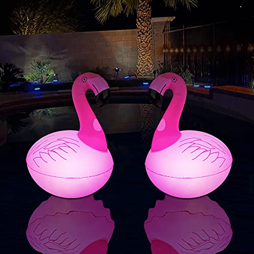 Rukars Floating Pool Lights 2PCS, Solar Flamingo Pool Lights Waterproof, Glow in The Dark Solar Powered LED Lights, Inflatable Floating Lights for Pool Spa Patio Wedding Party Christmas Decorations Rukars Floating Pool Lights 2PCS, Solar Flamingo Pool Lights Waterproof, Glow in The Dark Solar Powered LED Lights, Inflatable Floating Lights for Pool Spa Patio Wedding Party Christmas Decorations