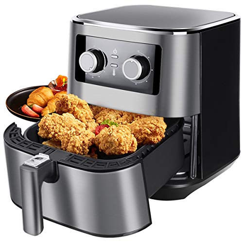 Air Fryer, Uten 1700W High-power 8 in 1 Deep Frying Mode, Rapid Heating up, Non-Stick Oven, Oilless Cooking, Fast Heat up/Time Control, LED Digital Touchscreen, Black (Air Fryer 5.8Qt/5.5L Electronic) Air Fryer, Uten 1700W High-power 8 in 1 Deep Frying Mode, Rapid Heating up, Non-Stick Oven, Oilless Cooking, Fast Heat up/Time Control, LED Digital Touchscreen, Black (Air Fryer 5.8Qt/5.5L Electronic)