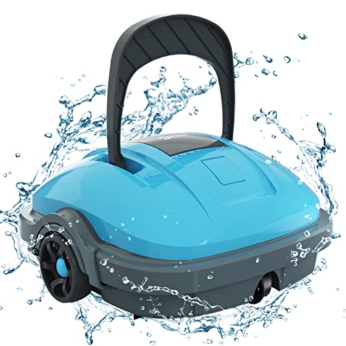 WYBOT Cordless Robotic Pool Cleaner, Pool Vacuum for Above Ground Pools and Flat Bottom In Ground Pools, Lasts 50 Mins, Dual-Motor, 180μm Fine Filter, for Pool Surface Up to 525 Sq.Ft, Blue WYBOT Cordless Robotic Pool Cleaner, Pool Vacuum for Above Ground Pools and Flat Bottom In Ground Pools, Lasts 50 Mins, Dual-Motor, 180μm Fine Filter, for Pool Surface Up to 525 Sq.Ft, Blue