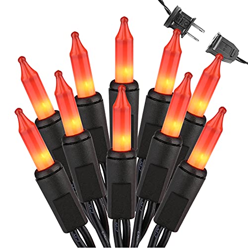 Brizled Orange Halloween Lights, 21.3ft 100-ct Incandescent Halloween String Lights Connectable, UL Certified Halloween Lights, Black Wire Mini Light Set for Halloween Decorations, Holiday, Christmas Brizled Orange Halloween Lights, 21.3ft 100-ct Incandescent Halloween String Lights Connectable, UL Certified Halloween Lights, Black Wire Mini Light Set for Halloween Decorations, Holiday, Christmas