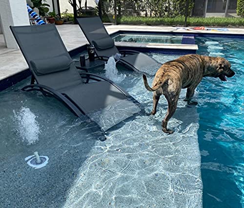 PURPLE LEAF Patio Chaise Lounge Set of 3 Outdoor Lounge Chair Beach Pool Sunbathing Lawn Lounger Recliner Chiar Outside Tanning Chairs with Arm for All Weather, Side Table Included, Grey PURPLE LEAF Patio Chaise Lounge Set of 3 Outdoor Lounge Chair Beach Pool Sunbathing Lawn Lounger Recliner Chiar Outside Tanning Chairs with Arm for All Weather, Side Table Included, Grey