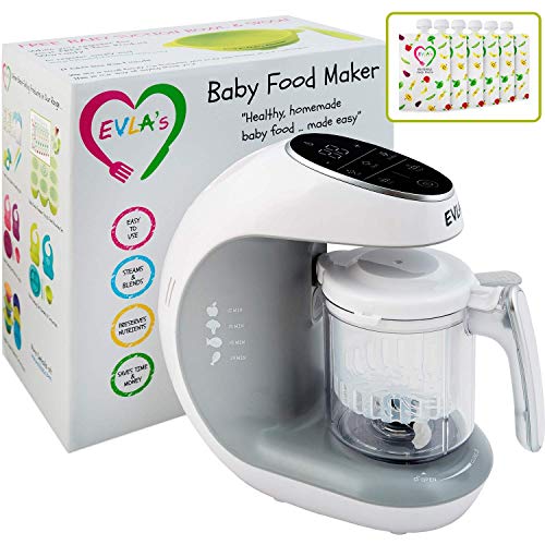 Baby Food Maker | Baby Food Processor Blender Grinder Steamer | Cooks & Blends Healthy Homemade Baby Food in Minutes | Self Cleans | Touch Screen Control | 6 Reusable Food Pouches Baby Food Maker | Baby Food Processor Blender Grinder Steamer | Cooks & Blends Healthy Homemade Baby Food in Minutes | Self Cleans | Touch Screen Control | 6 Reusable Food Pouches