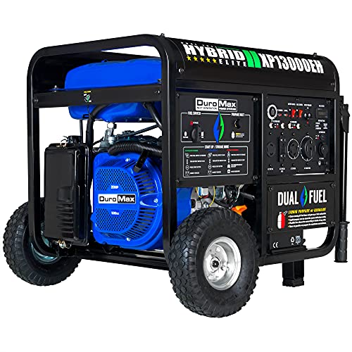DuroMax XP13000EH Dual Fuel Portable Generator 13000 Watt Gas or Propane Powered Electric Start-Home Back Up, Blue/Gray DuroMax XP13000EH Dual Fuel Portable Generator 13000 Watt Gas or Propane Powered Electric Start-Home Back Up, Blue/Gray