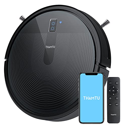 Thamtu G10 Robot Vacuum with 2700Pa Strong Suction, Super-Thin Robotic Vacuum Cleaner, Compatible with Alexa, Clean Schedule, Self-Charging, Ideal for Pet Hair, Hard Floor, Medium-Pile Carpet (Sliver) Thamtu G10 Robot Vacuum with 2700Pa Strong Suction, Super-Thin Robotic Vacuum Cleaner, Compatible with Alexa, Clean Schedule, Self-Charging, Ideal for Pet Hair, Hard Floor, Medium-Pile Carpet (Sliver)
