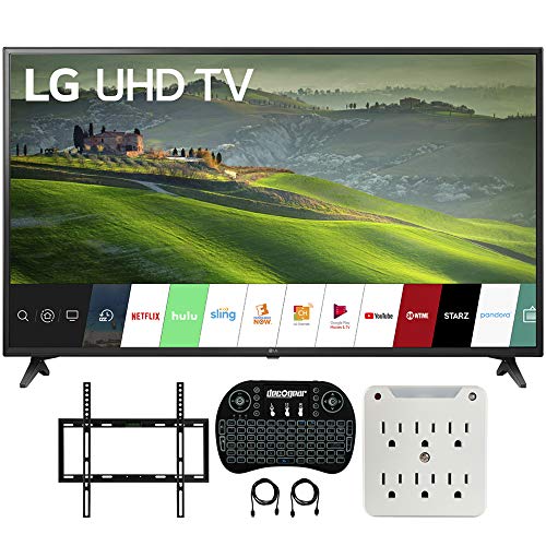 LG 60UM6900 60-inch HDR 4K UHD Smart LED TV Bundle with Deco Mount Flat Wall Mount Kit, Deco Gear Wireless Backlit Keyboard and 6-Outlet Surge Adapter with Night Light LG 60UM6900 60-inch HDR 4K UHD Smart LED TV Bundle with Deco Mount Flat Wall Mount Kit, Deco Gear Wireless Backlit Keyboard and 6-Outlet Surge Adapter with Night Light