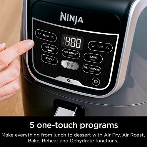 Ninja AF150AMZ Air Fryer XL, 5.5 Qt. Capacity that can Air Fry, Air Roast, Bake, Reheat & Dehydrate, with Dishwasher Safe, Nonstick Basket & Crisper Plate and a Chef-Inspired Recipe Guide, Grey Ninja AF150AMZ Air Fryer XL, 5.5 Qt. Capacity that can Air Fry, Air Roast, Bake, Reheat & Dehydrate, with Dishwasher Safe, Nonstick Basket & Crisper Plate and a Chef-Inspired Recipe Guide, Grey