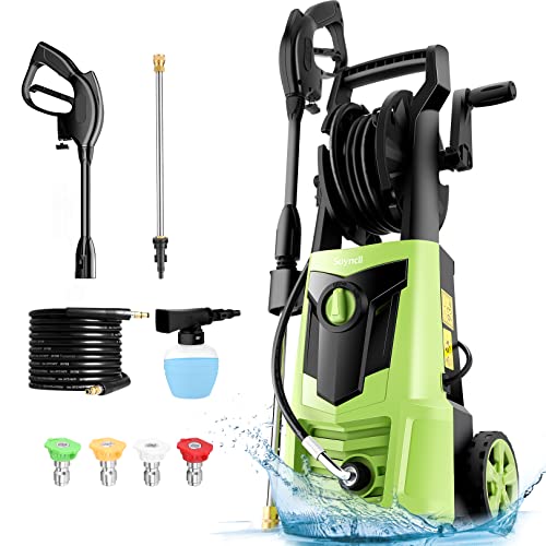 Suyncll SY3000 Electric Pressure Washer, 1600W/2.0GPM High Power Washer Cleaner Machine with 4 Nozzles, Hose Reel, Soap Bottle for Car Washer/Home Garden Cleaning(Green) Suyncll SY3000 Electric Pressure Washer, 1600W/2.0GPM High Power Washer Cleaner Machine with 4 Nozzles, Hose Reel, Soap Bottle for Car Washer/Home Garden Cleaning(Green)