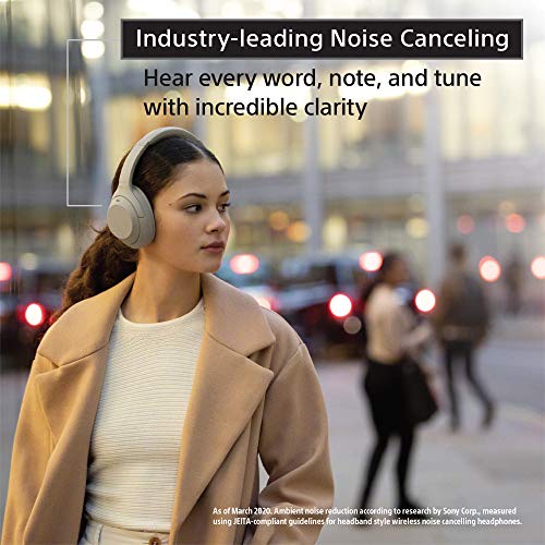 Sony WH-1000XM4 Wireless Premium Noise Canceling Overhead Headphones with Mic for Phone-Call and Alexa Voice Control, Silver Sony WH-1000XM4 Wireless Premium Noise Canceling Overhead Headphones with Mic for Phone-Call and Alexa Voice Control, Silver